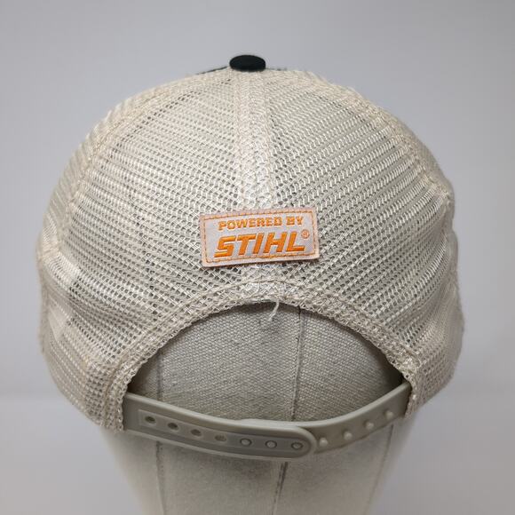 STIHL Leather Patch Snapback Trucker Hat Black One Size Mesh Back - Picture 6 of 10